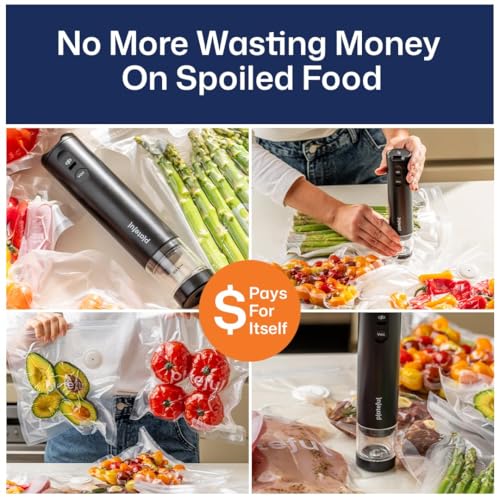 Plateful Handheld Vacuum Sealer with 15 Bags - Cordless Food Saver Kit