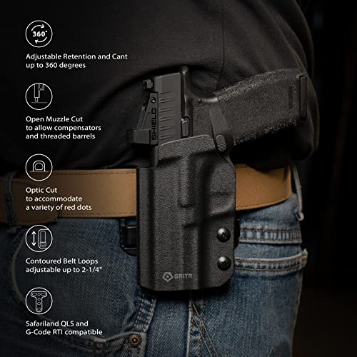 Left-Hand Springfield Armory Hellcat Kydex OWB Holster with Optics Cut - GRITR