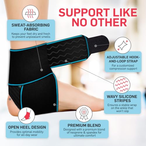Ankle Brace Support for Tendonitis & Achilles Injuries - 1 Pair