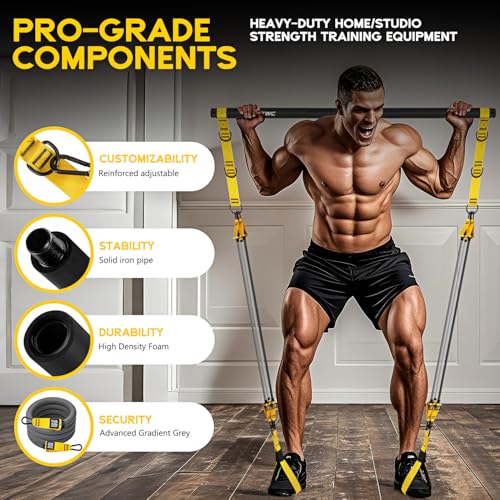 Portable Pilates Bar Kit with Resistance Bands for Strength Training