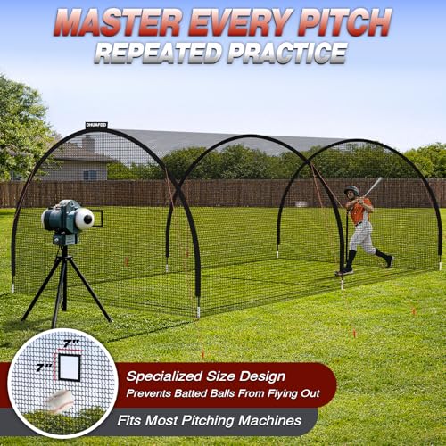 22ft Backyard Batting Cage - Heavy-Duty Anti-Tear Netting