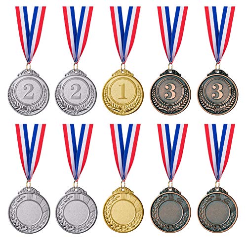12 Piece Gold Silver Bronze Winner Medals Set for Competitions