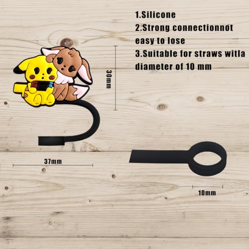 10Pcs Reusable Cartoon Straw Covers for Stanley Cup - 10mm
