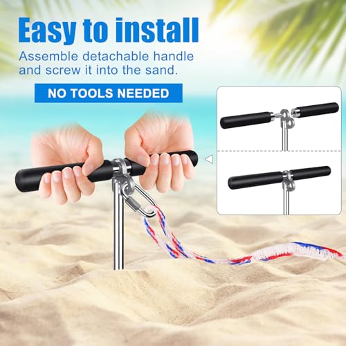 Insaga 17'' Sand Anchor with 32ft Rope for Boat Kayak Jet Ski, Stainless Steel