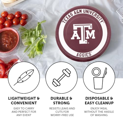 Texas A&M University 20-Count 9-Inch Paper Plates - Officially Licensed