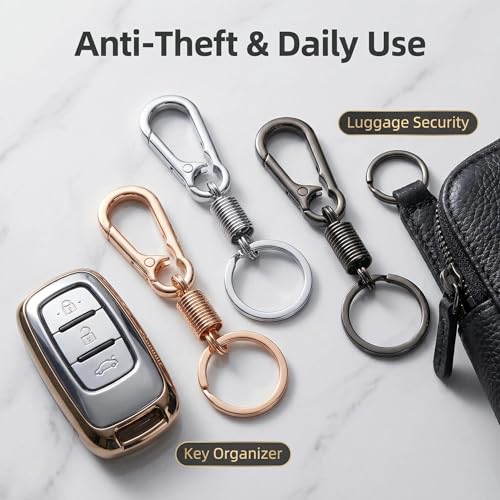 Anti-Theft Zipper Clips - 6 Pcs Locking Carabiners, Silvery
