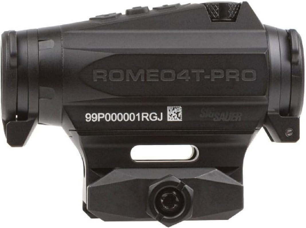Sig Sauer ROMEO4T-PRO Red Dot Sight - 1x20mm, 0.5 MOA, Red Quad Ballistic Circle Dot Reticle, Black/FDE