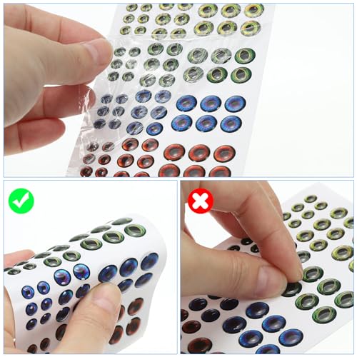 3D Fishing Lure Eyes - 12mm Silver Tone Waterproof Stickers