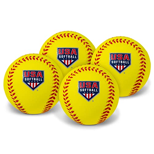 Franklin Oversized Foam Baseballs - 4 Pack USA Softball Practice Softballs, Neon