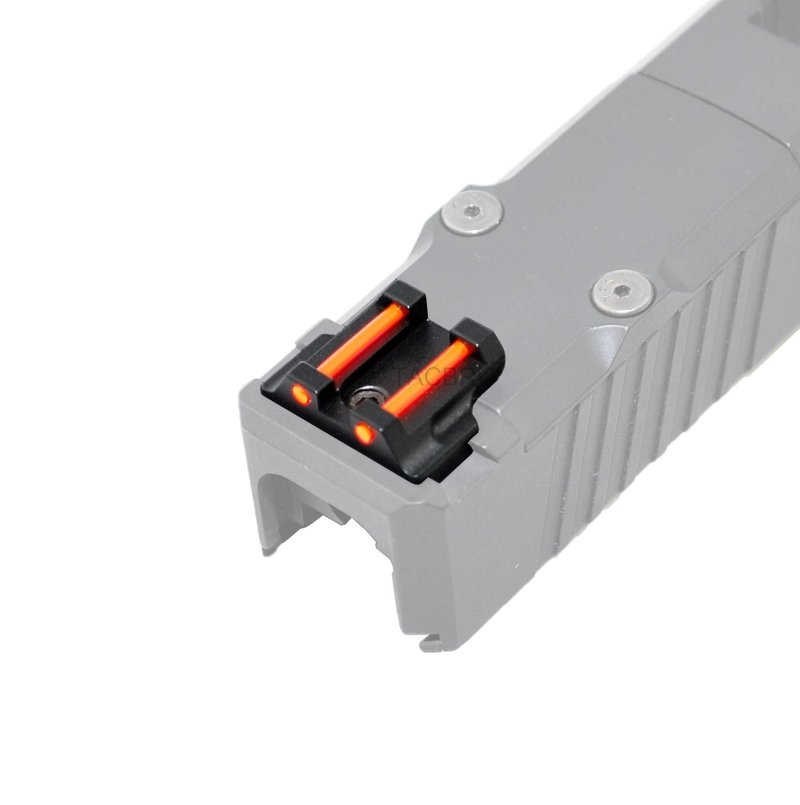 US-Deals Anodized Aluminum Red Fiber Optic Front & Rear Sight for Glock 17 19 22 23 24 26 27 31 34 35 Color Variation (Black)