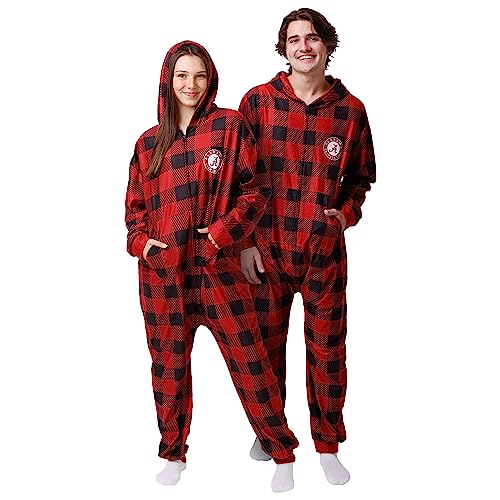 Alabama Crimson Tide Plaid One-Piece Pajamas - Unisex