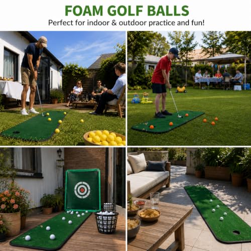 ZenNex Orange Foam Golf Practice Balls 120 Pcs with Impact-Resistant Design