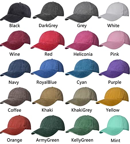 TSSGBL Vintage Cotton Washed Baseball Cap Small-Medium Navy Unstructured Low Profile Dad Hat for Men Women
