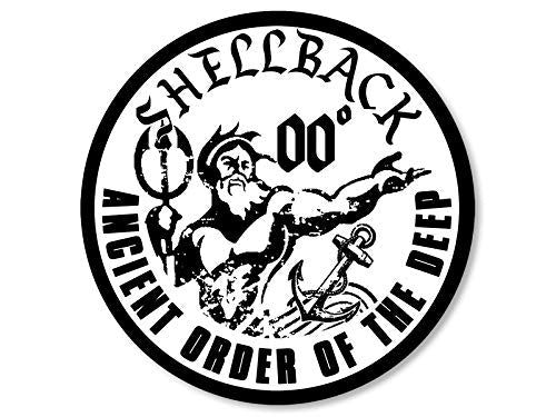 U.S. Navy Officially Licensed Round White Shellback Sticker - 4"