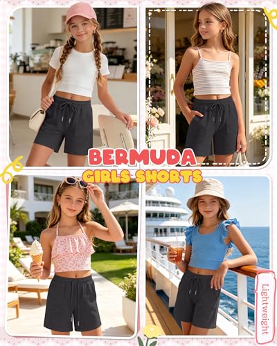 Girls' Lightweight Athletic Shorts - Moisture-Wicking Sport Sweatshorts