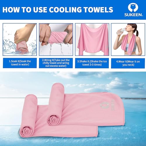 Cooling Towels for Neck & Face - 4 Pack Macaron Colors