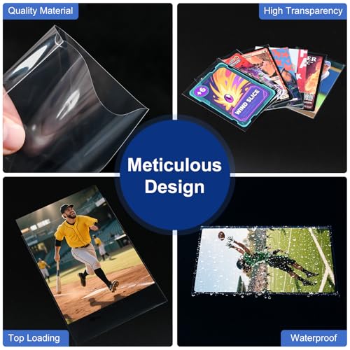 200 Pcs Ultra-Clear Trading Card Sleeves - Top Loading Protectors