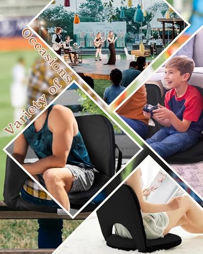 Portable Reclining Stadium Seat with Back Support - 6 Positions