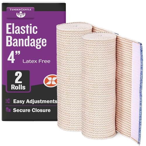 4-Inch Elastic Compression Bandage Wrap with Self-Closure - 2 Count