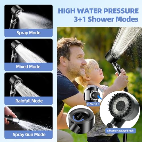 Onirap Black Portable Camping Shower with Filter & LED Display