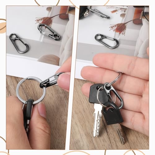 30 PCS Mini Carabiner Clip, Metal Spring Snap Hook Keychains Small
