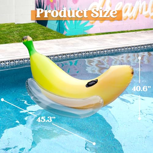 Sloosh Inflatable Banana Pool Float - Fun Ride-On Water Lounger for Summer Pool Parties