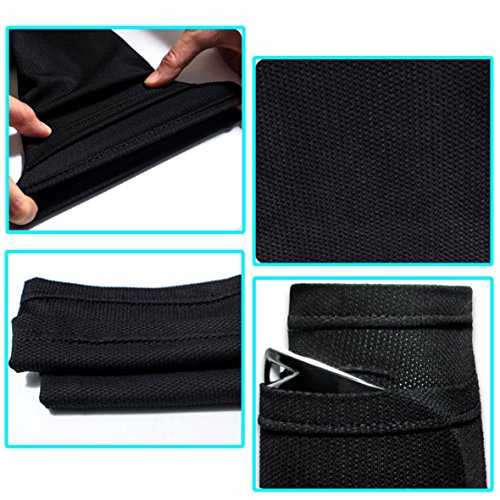 Youth Soccer Shin Guard Sleeves - Black Protective Leg Sleeves with Pouch