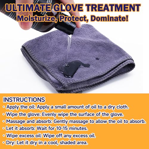 Baseball Glove Oil - 4 Fl Oz Natural Conditioner for Softening & Hydrating Gloves
