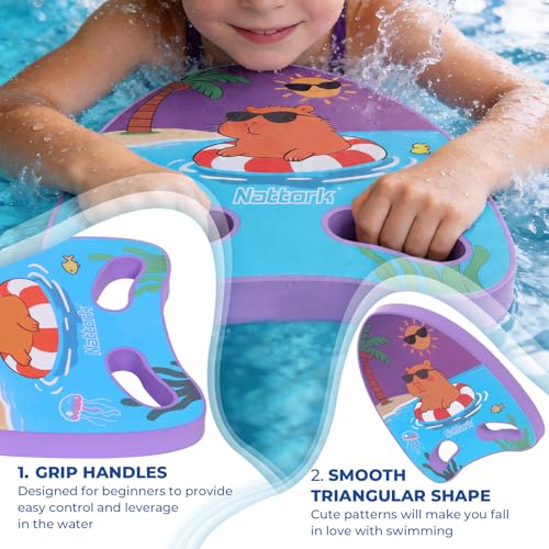 Nattork Kids Swim Kickboard, Swimming Training Board with Handles,