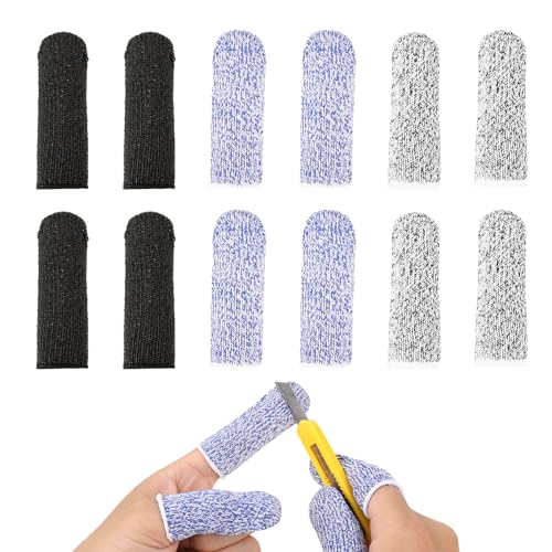 Cut Resistant Finger Cots - 12 Pack Reusable Finger Protectors