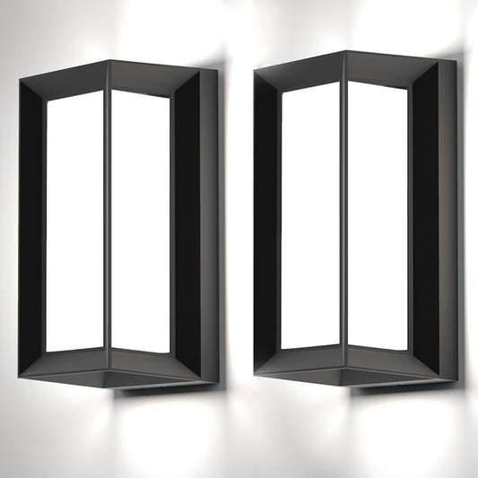 Sytmhoe Outdoor Wall Sconce Lights, 2Packs 24W 5000K Daylight White Aluminum Exterior Light Fixture Wall Mount Ip65 Waterproof, Led Porch Light for Garage Walkway Hallway Backyard Garden