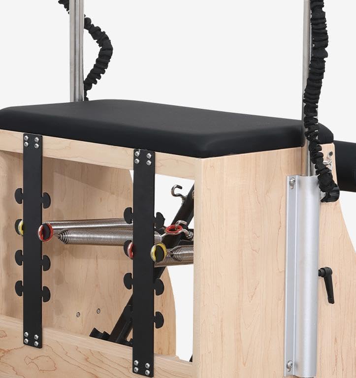 Pilates Chair with Handles and Split Pedals - Oak & PU Leather