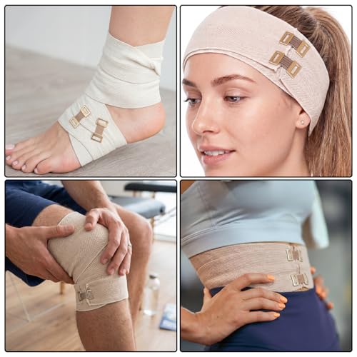 50 Pcs Elastic Bandage Clips with Metal Clasps - Storage Box