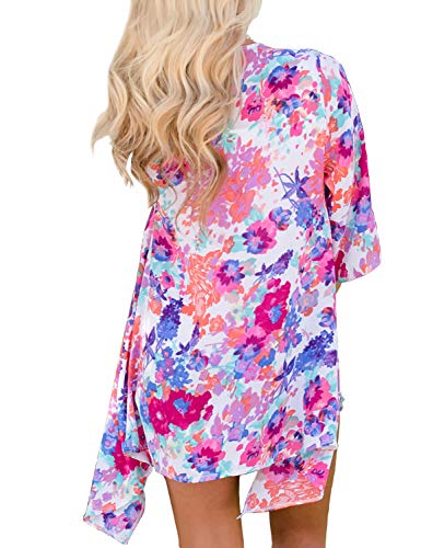 Chiffon Kimono Beach Cover-Up for Women - Floral Print