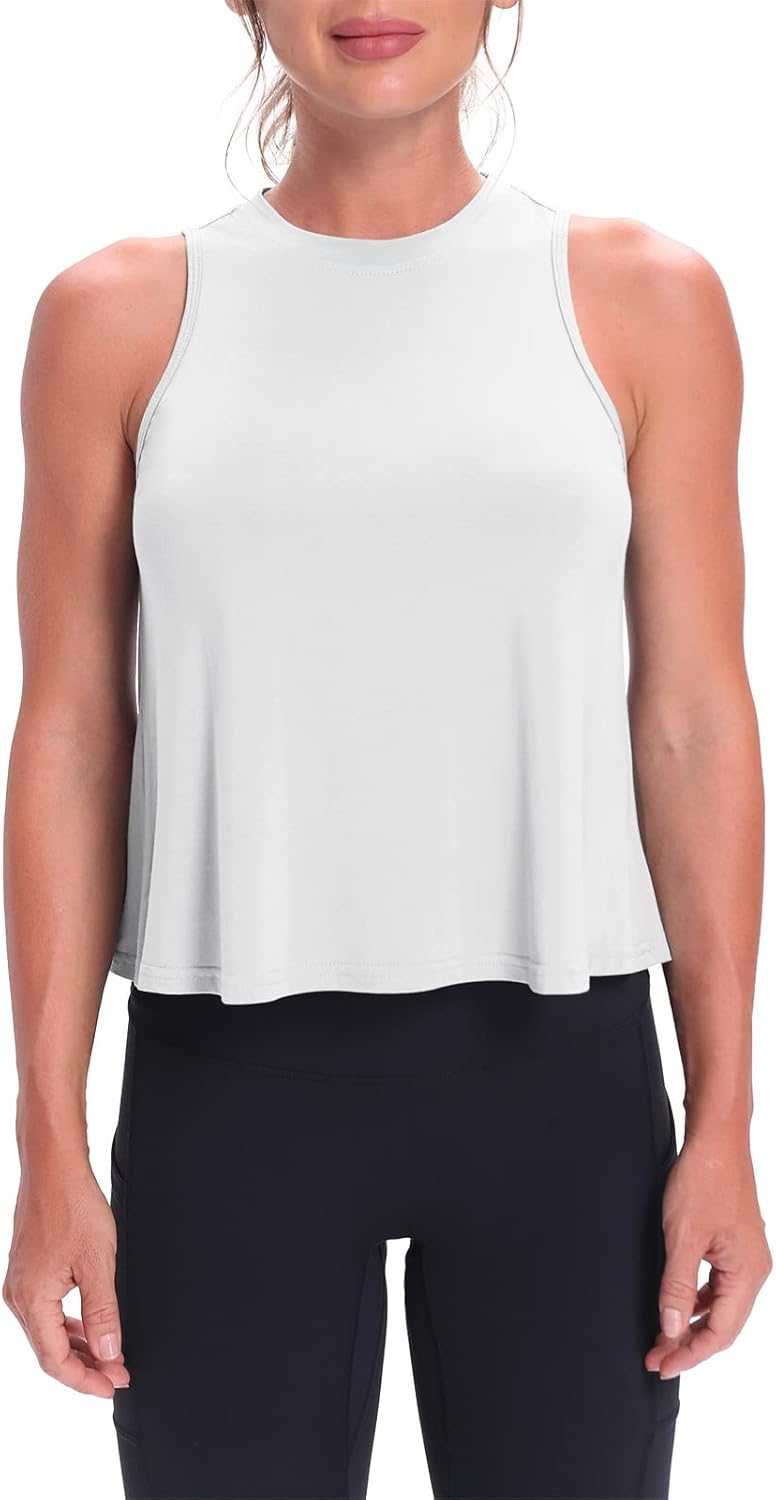 Mippo Crop Tops for Women - Flowy Athletic Tank Tops for Workouts | Stylish and Comfortable