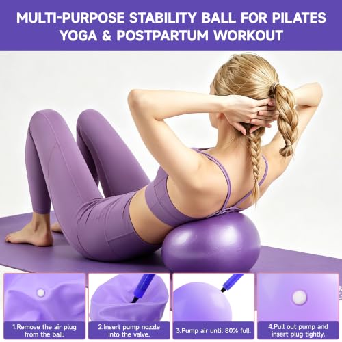 Pilates Equipment Kit for Home Workouts - 21 Pcs Set, Purple