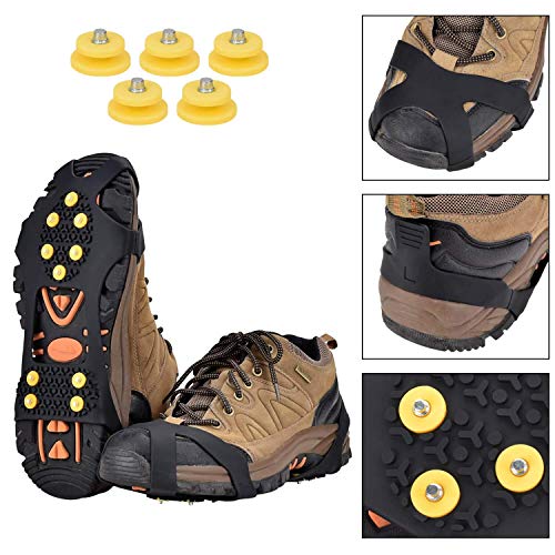 Ice Cleats Crampons for Shoes & Boots - Large (8-11 Men / 10-13 Women) - 10 Studs