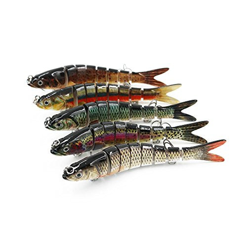 8-Segment Swimbait Lure with 3D Eyes - Life-Like Fishing Bait