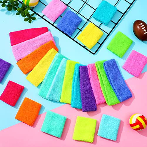 Cotton Sweatband and Wristband Set - Multicolor, 72 Pieces