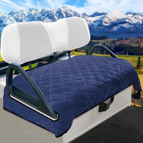 YOKYHOM Golf Cart Seat Covers for 2-4 Seat Carts, Ultra Soft Thick Plush, Non-Slip Backing, 51" x 30.5", Blue/Black
