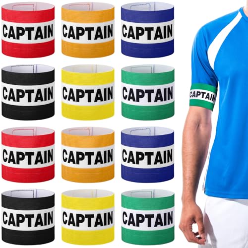 12 Pack Soccer Captain Armbands Adjustable Nylon Sports Team Accessories
