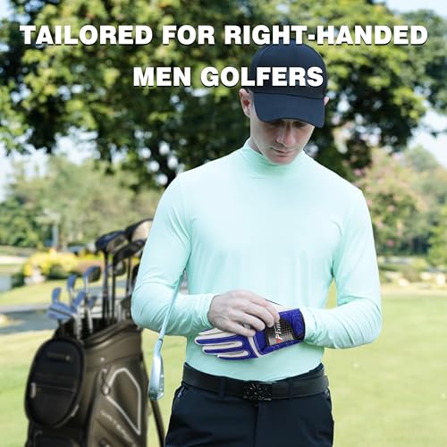 PGM Premium Left-Hand Golf Glove Men X-Large Blue - Comfortable, Durable Grip