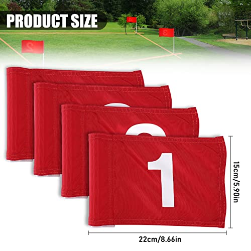TOBWOLF 4 Pack Golf Practice Flags Waterproof Nylon Targets for Putting Green