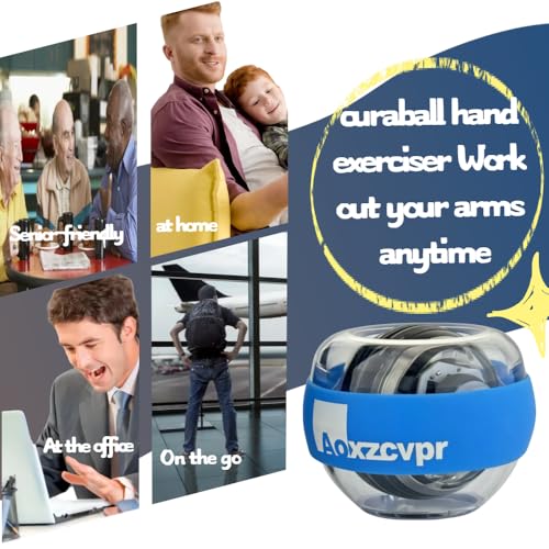 Gyro Power Torque Ball Wrist Exerciser - Blue LED Spinner