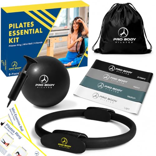 Complete Pilates Kit with Ring, Ball, Bands & Pump - 13 Pieces