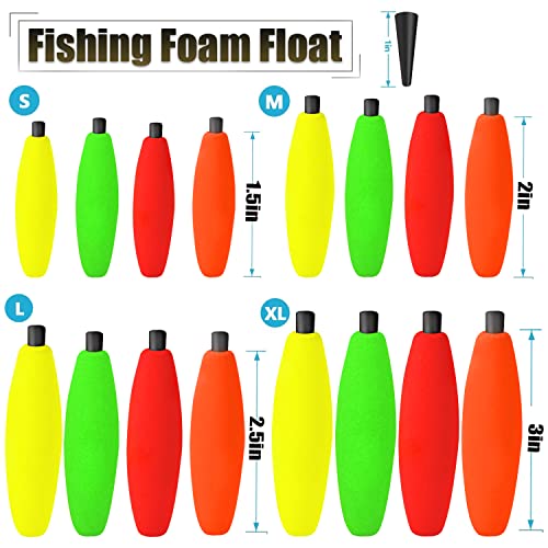 Foam Cigar Slip Fishing Corks Bobbers - 2" Orange, 8pcs
