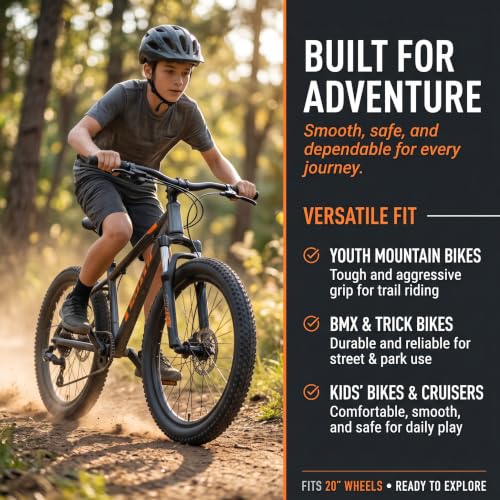 QiYueZaiYe 2-Pack 20x1.95 / 20x2.125 Foldable MTB Bike Tires Kit - Includes Tubes, Rim Strips & Levers (20x1.95-NEW)