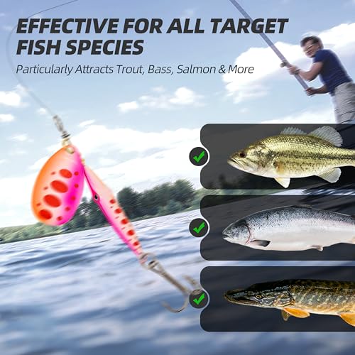 Fish-Shaped Inline Spinner Bait Lures 5-Pack - Squid Eye