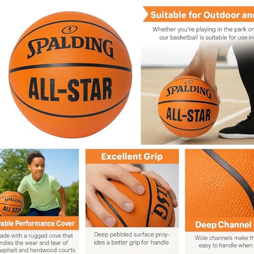 Official Size 7 Outdoor Basketball with Deep Grip Channels – Indoor/Outdoor Training Ball