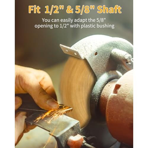 Wire Brush for Grinder - 6 Inch Fine Crimped Wire Wheel for Bench Grinder with 1/2" and 5/8" Arbor(0.012Inch Wire Size), Efficiently Polish Nuts, Bolts and Assorted Car Parts.